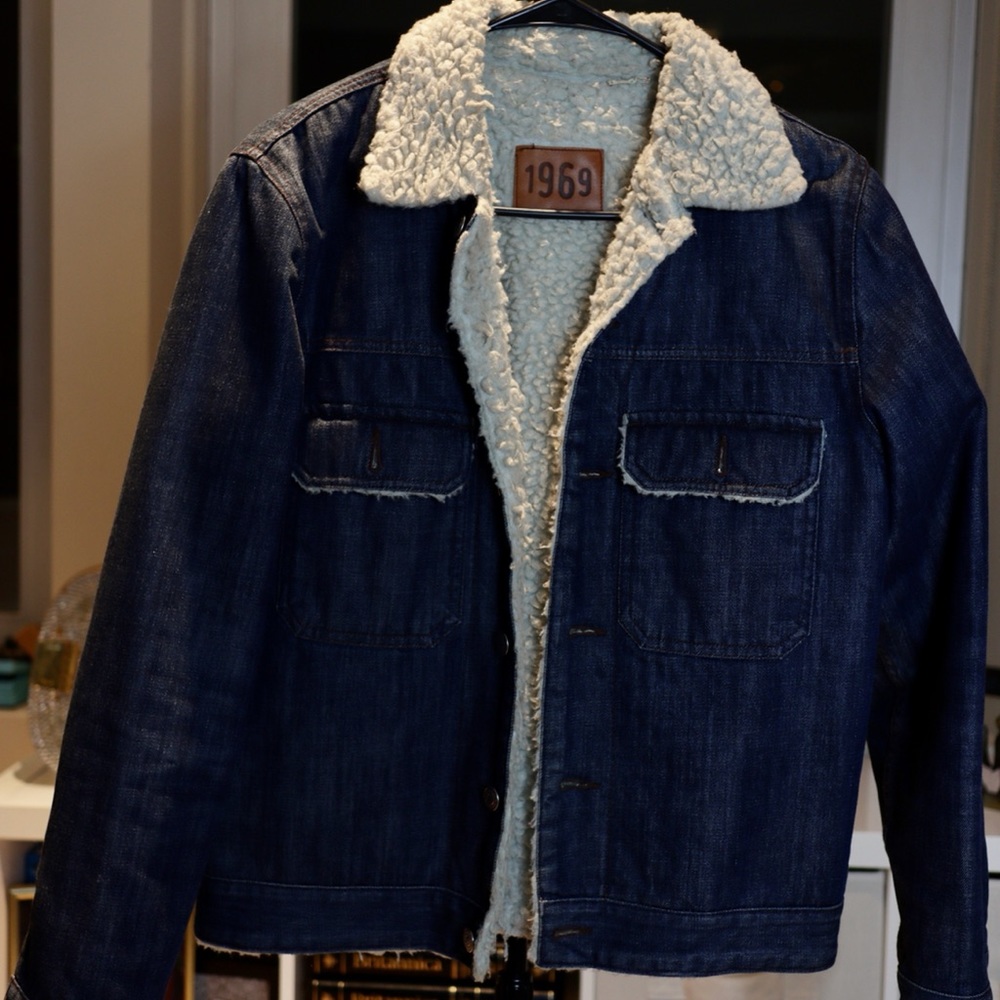 Wool lined denim jacket